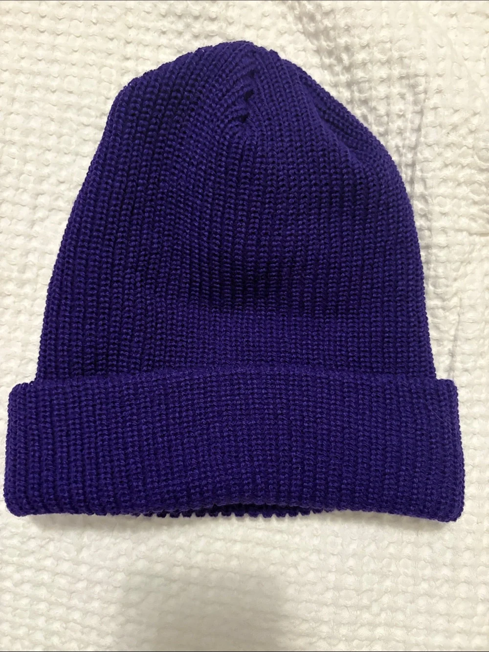 Retro Kid x Big Comfy Couch Purple Knit Beanie with Moon Patches